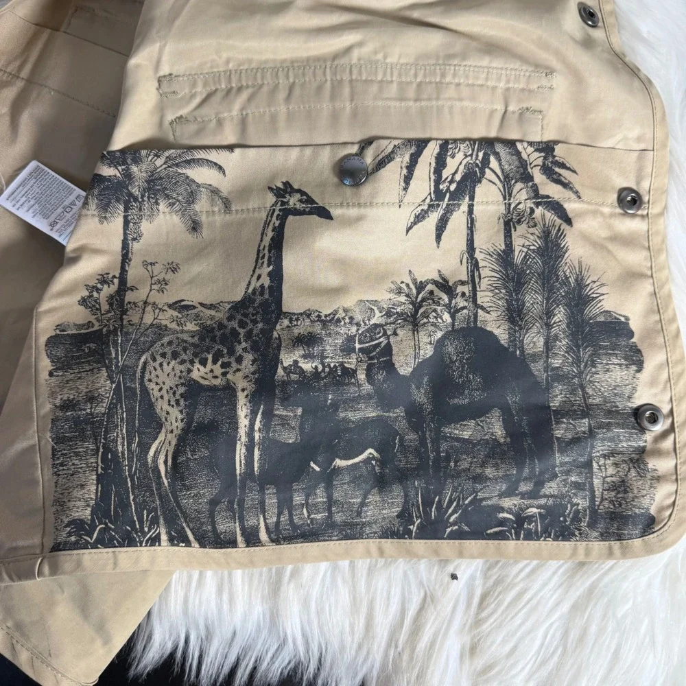 Banana Republic Heritage Expedition Utility Vest Khaki Tan Safari Graphic XL